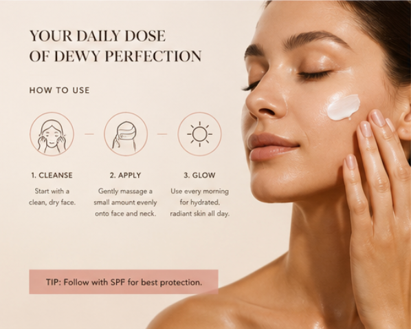 DIME Beauty Dewy Day Cream Morning Face Moisturizer with Rosehip Oil and Snow Mushroom 1.7 oz / 50 ml
