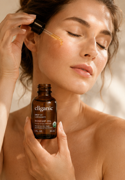 Cliganic Organic Rosehip Seed Oil — 100% Pure, Cold-Pressed (1 fl oz)