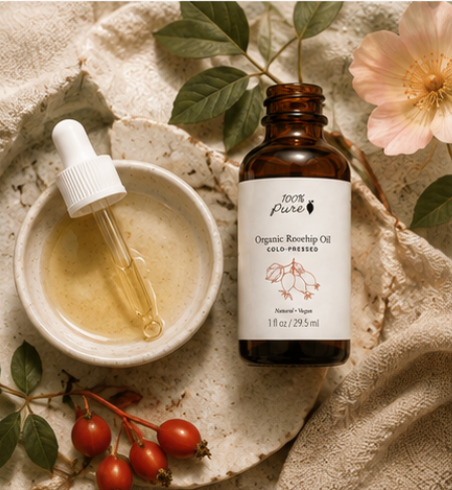 100% PURE Organic Rosehip Oil — Cold-Pressed Moisturizer (1 oz)